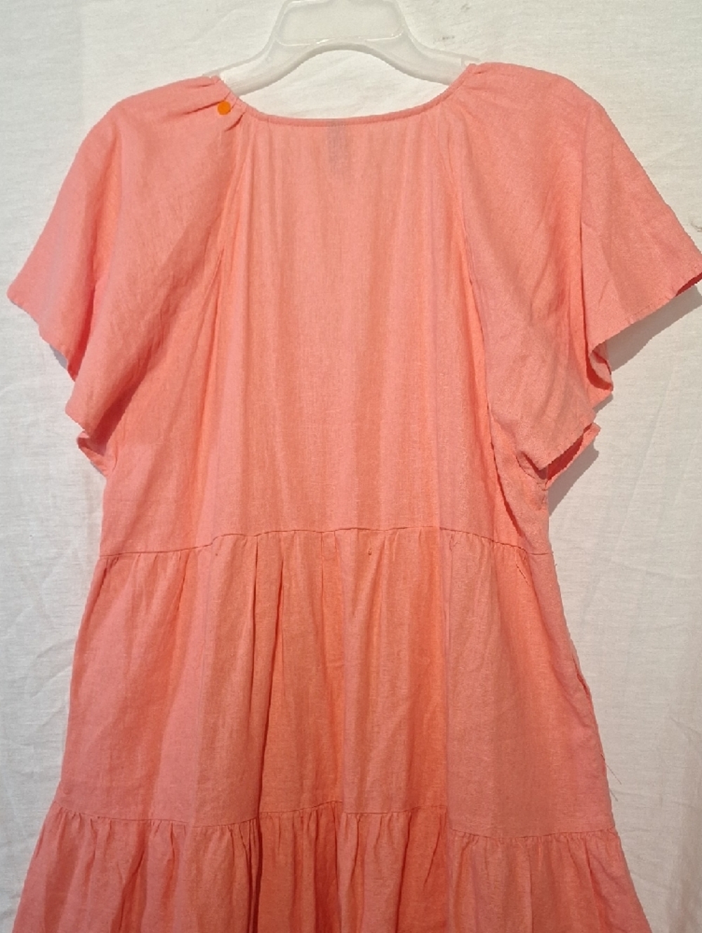 NEVER WORN! Universal Thread Coral Linen V-Neck Boho Midi Dress, Sz 16 NWOT - Picture 8 of 8